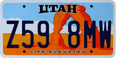 UT license plate Z598MW