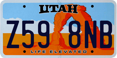 UT license plate Z598NB