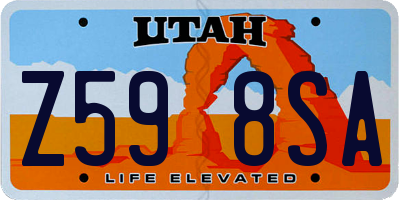 UT license plate Z598SA