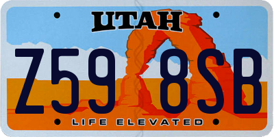 UT license plate Z598SB