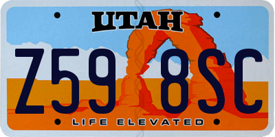UT license plate Z598SC