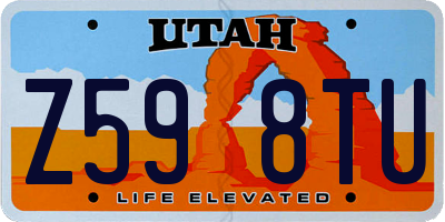 UT license plate Z598TU