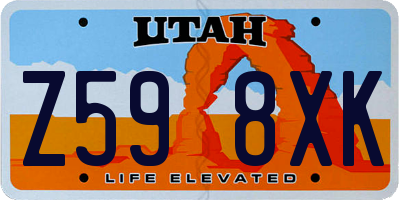 UT license plate Z598XK