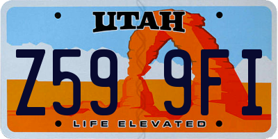 UT license plate Z599FI