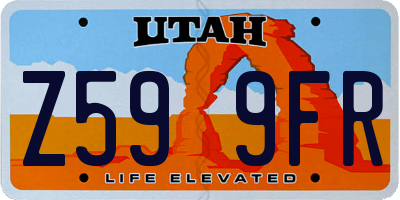 UT license plate Z599FR