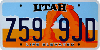 UT license plate Z599JD