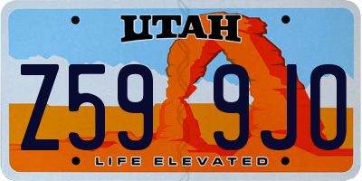 UT license plate Z599JO