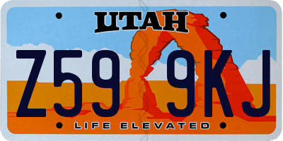 UT license plate Z599KJ