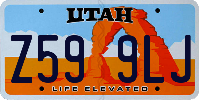 UT license plate Z599LJ