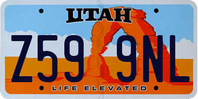 UT license plate Z599NL