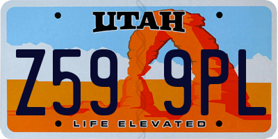 UT license plate Z599PL