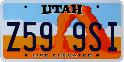 UT license plate Z599SI