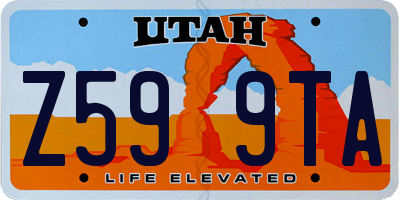 UT license plate Z599TA