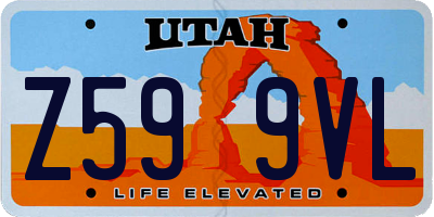UT license plate Z599VL