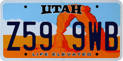 UT license plate Z599WB