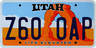 UT license plate Z600AP