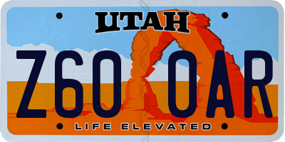 UT license plate Z600AR