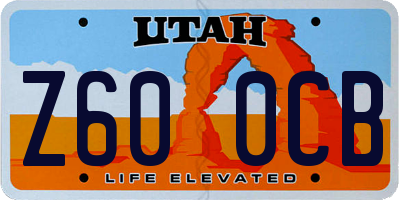 UT license plate Z600CB