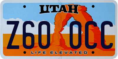 UT license plate Z600CC