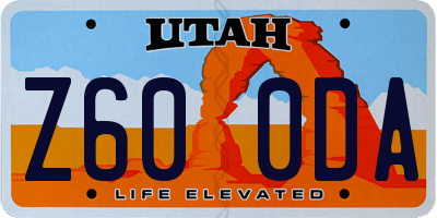 UT license plate Z600DA