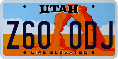 UT license plate Z600DJ