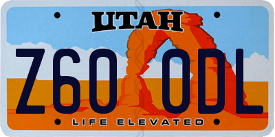 UT license plate Z600DL