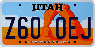 UT license plate Z600EJ