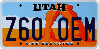 UT license plate Z600EM