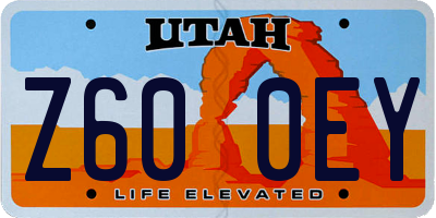 UT license plate Z600EY