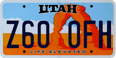 UT license plate Z600FH