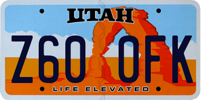 UT license plate Z600FK