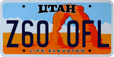 UT license plate Z600FL