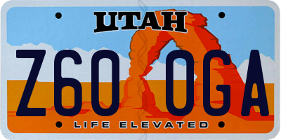 UT license plate Z600GA