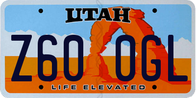 UT license plate Z600GL