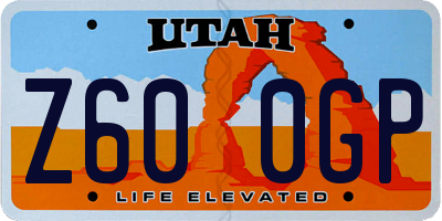 UT license plate Z600GP