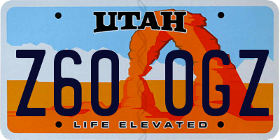 UT license plate Z600GZ