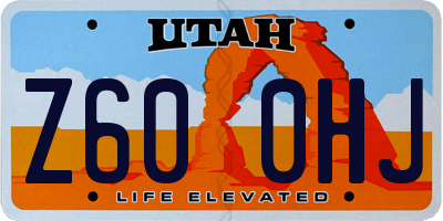 UT license plate Z600HJ