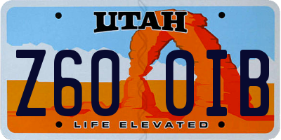 UT license plate Z600IB