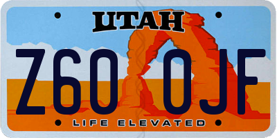 UT license plate Z600JF