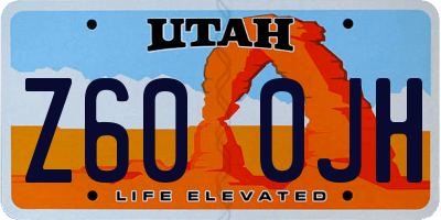 UT license plate Z600JH