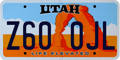 UT license plate Z600JL