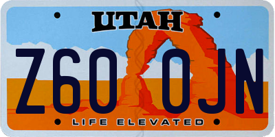 UT license plate Z600JN