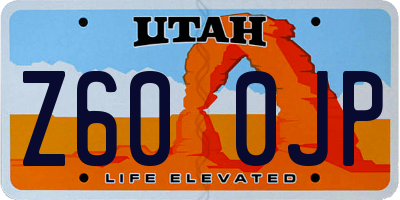 UT license plate Z600JP