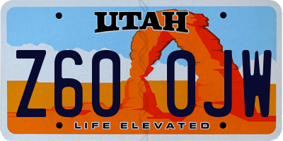 UT license plate Z600JW