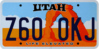 UT license plate Z600KJ