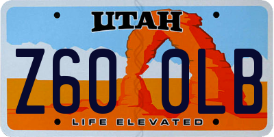 UT license plate Z600LB