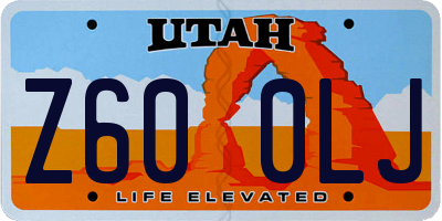 UT license plate Z600LJ