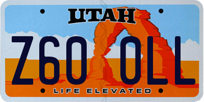 UT license plate Z600LL
