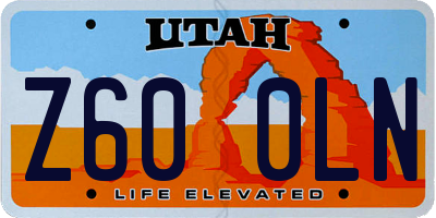 UT license plate Z600LN