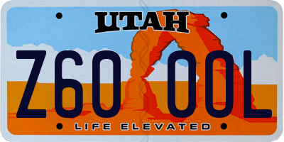 UT license plate Z600OL